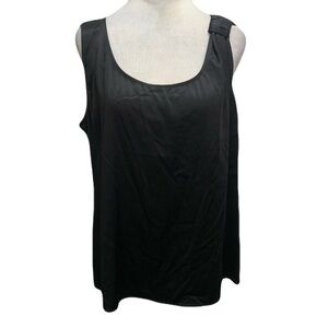 St. John Black Silk Blend Size 12 Tank Top Minimalist Quiet Luxury Capsule